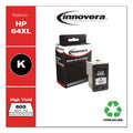 Innovera Remanufactured Black High-Yield Ink, Replacement for 64XL (N9J92AN), 600 Page-Yield