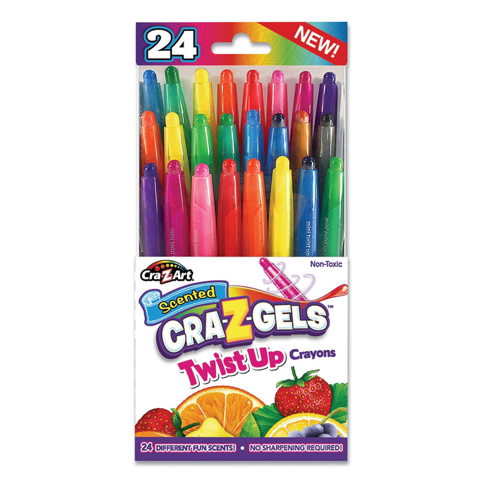 Cra-Z-Art Scented Cra-Z-Gels Twistup Crayons, Assorted Colors, 24/Pack