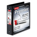 Cardinal Premier Easy Open ClearVue Locking Round Ring Binder, 3 Rings, 2" Capacity, 11 x 8.5, Black