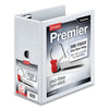 Cardinal Premier Easy Open ClearVue Locking Slant-D Ring Binder, 3 Rings, 5" Capacity, 11 x 8.5, White