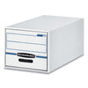 Bankers Box STOR/DRAWER Basic Space-Savings Storage Drawers, Letter Files, 14" x 25.5" x 11.5", White/Blue, 6/Carton