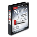 Cardinal Premier Easy Open ClearVue Locking Slant-D Ring Binder, 3 Rings, 1" Capacity, 11 x 8.5, Black