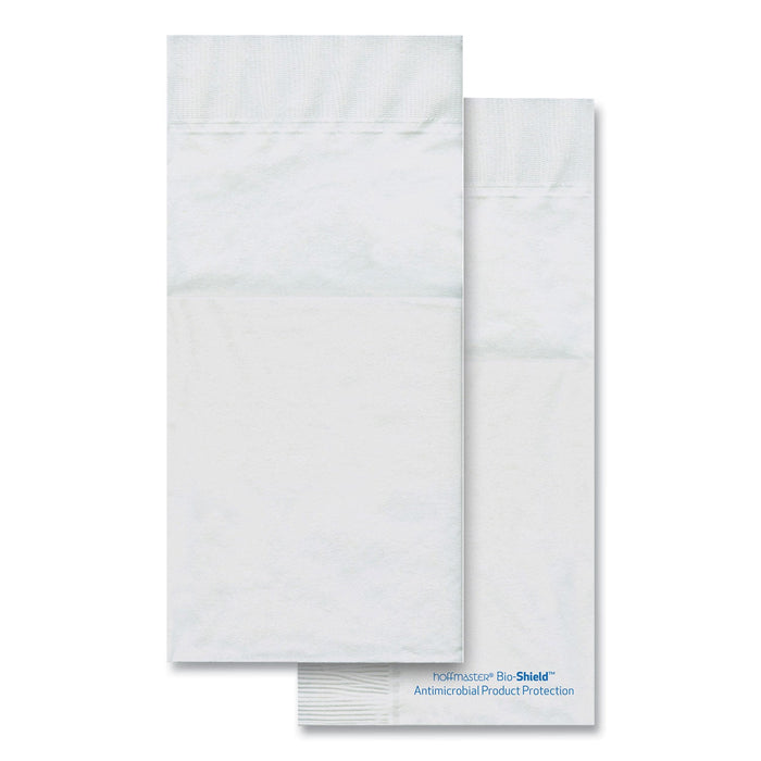 Hoffmaster Bio-Shield Dinner Napkins, Quickset Design, 2-Ply, 17 x 17, 4.25 x 8.5 Folded, White, 800/Carton