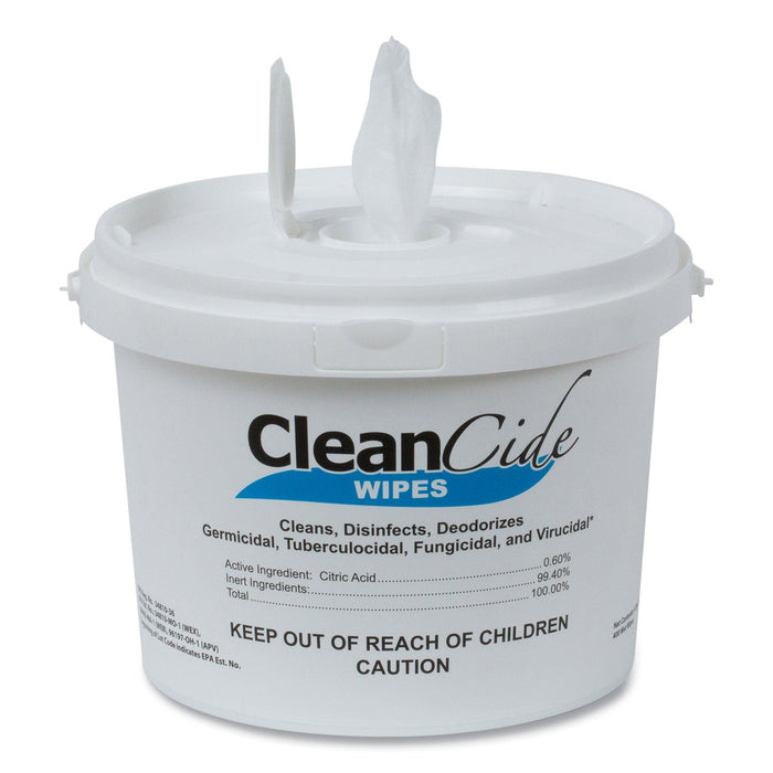 Wexford Labs CleanCide Disinfecting Wipes, 8 x 5.5, Fresh Scent, 400/Tub