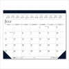 House of Doolittle Recycled Academic Desk Pad Calendar, 22 x 17, White/Blue Sheets, Blue Binding/Corners, 14-Month (July to Aug): 2022 to 2023