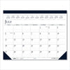 House of Doolittle Recycled Academic Desk Pad Calendar, 18.5 x 13, White/Blue Sheets, Blue Binding/Corners, 14-Month (July to Aug): 2022 to 2023