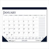 House of Doolittle Recycled Two-Color Monthly Desk Pad Calendar with Notes Section, 18.5 x 13, Blue Binding/Corners, 12-Month (Jan-Dec): 2023