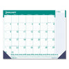 House of Doolittle Express Track Monthly Desk Pad Calendar, 22 x 17, White/Teal Sheets, Teal Binding, Blue Corners, 13-Month(Jan-Jan): 2023-2024