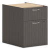 HON Mod Hanging Pedestal, Left or Right, 2-Drawers: Box/File, Legal/Letter, Slate Teak, 15" x 20" x 20"