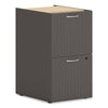 HON Mod Support Pedestal, Left or Right, 2 Legal/Letter-Size File Drawers, Slate Teak, 15" x 20" x 28"