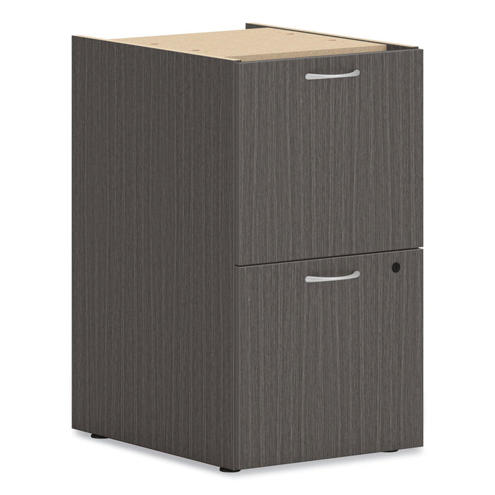 HON Mod Support Pedestal, Left or Right, 2 Legal/Letter-Size File Drawers, Slate Teak, 15" x 20" x 28"
