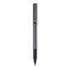 uniball Deluxe Roller Ball Pen, Stick, Micro 0.5 mm, Blue Ink, Metallic Gray Barrel, Dozen