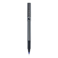 uniball Deluxe Roller Ball Pen, Stick, Micro 0.5 mm, Blue Ink, Metallic Gray Barrel, Dozen