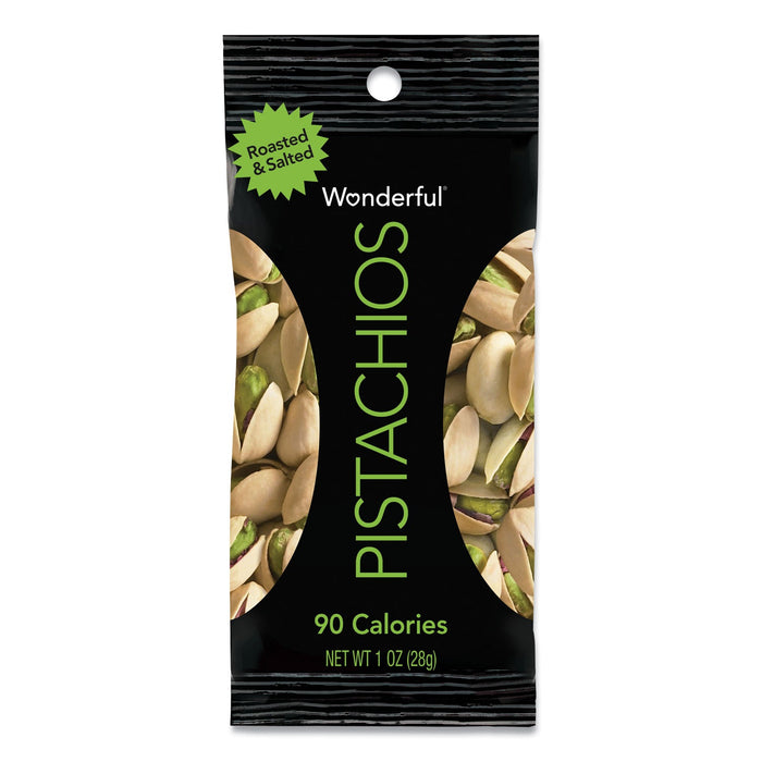 Paramount Farms Wonderful Pistachios, Roasted and Salted, 1 oz Pack, 12/Box