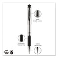 uniball 207 Impact Gel Pen, Stick, Bold 1 mm, Black Ink, Silver/Black Barrel