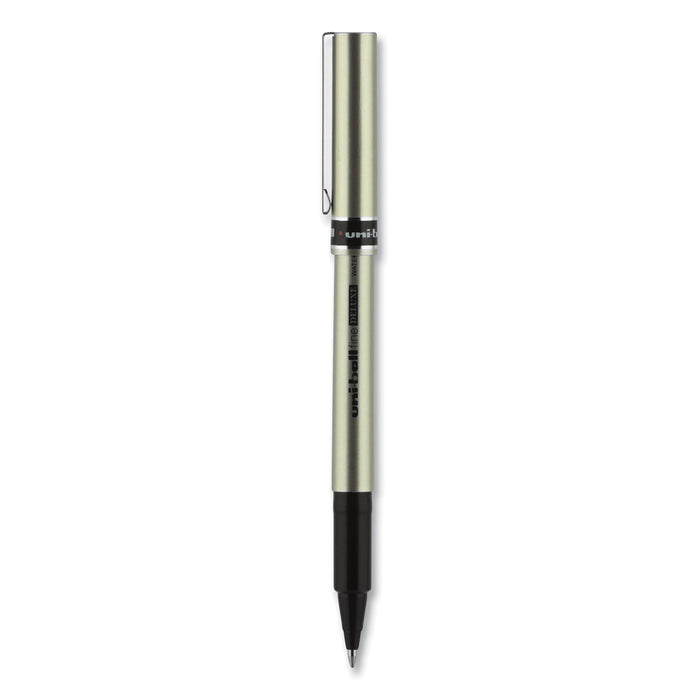 uniball Deluxe Roller Ball Pen, Stick, Fine 0.7 mm, Black Ink, Champagne Barrel, Dozen