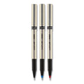 uniball Deluxe Roller Ball Pen, Stick, Fine 0.7 mm, Black Ink, Champagne Barrel, Dozen
