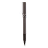 uniball Deluxe Roller Ball Pen, Stick, Micro 0.5 mm, Black Ink, Metallic Gray Barrel, Dozen