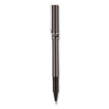 uniball Deluxe Roller Ball Pen, Stick, Micro 0.5 mm, Black Ink, Metallic Gray Barrel, Dozen