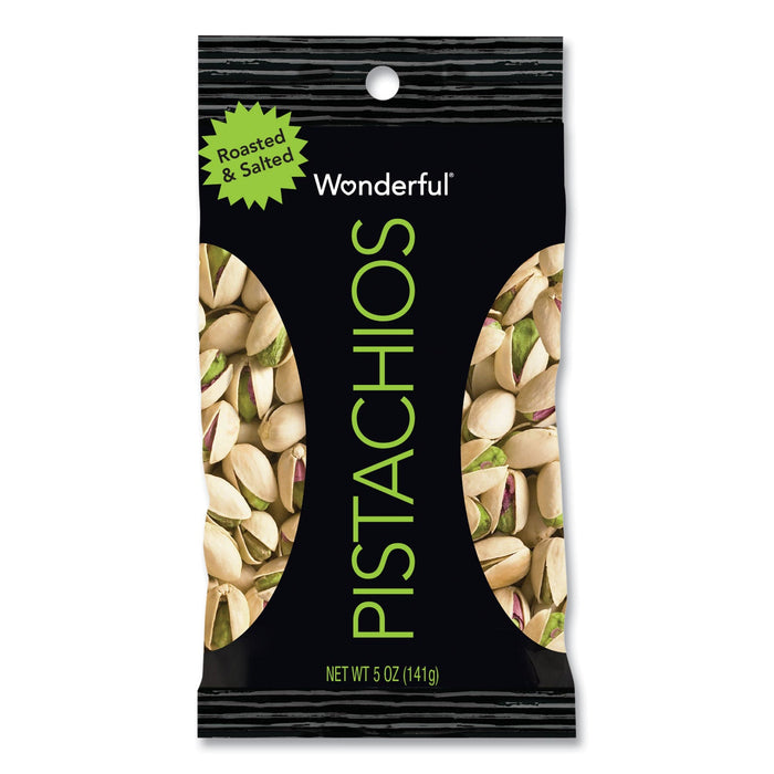 Paramount Farms Wonderful Pistachios, Dry Roasted and Salted, 5 oz, 8/Box