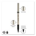 uniball Deluxe Roller Ball Pen, Stick, Fine 0.7 mm, Black Ink, Champagne Barrel, Dozen