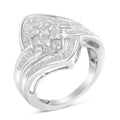 10K White Gold Diamond Bypass Cluster Ring (1 Cttw, I-J Color, I2-I3 Clarity) - Size 7 by Bids.com