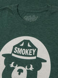 Smokey Bear Shirt Retro Mascot T-Shirt - Forest Green by Tee Luv