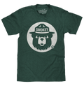 Smokey Bear Shirt Retro Mascot T-Shirt - Forest Green by Tee Luv
