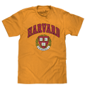 Harvard Veritas Shield College T-Shirt - Mustard Yellow by Tee Luv