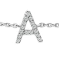 10K White Gold Diamond Accent "A" Initial Charm and Link Bracelet by Bids.com