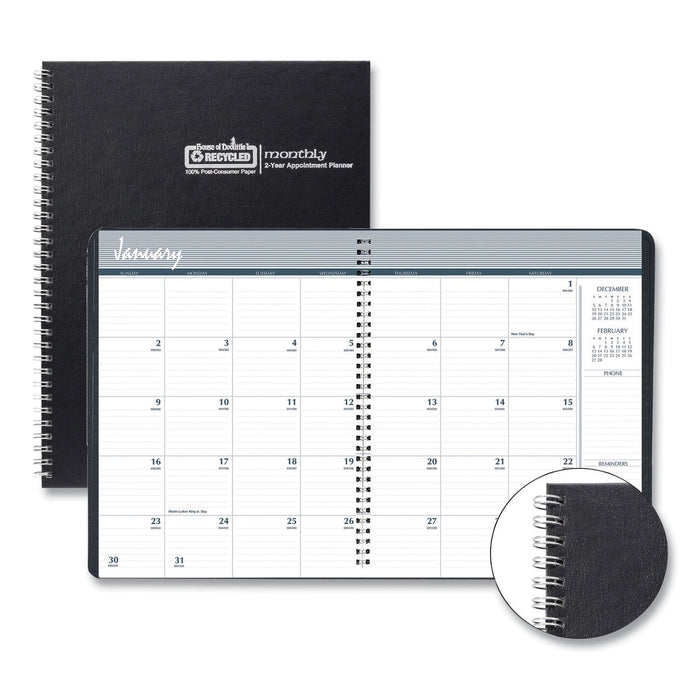 House of Doolittle Monthly Hard Cover Planner, 11 x 8.5, Black Cover, 24-Month (Jan to Dec): 2023 to 2024