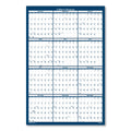 House of Doolittle Recycled Poster Style Reversible/Erasable Yearly Wall Calendar, 66 x 33, White/Blue/Gray Sheets, 12-Month (Jan to Dec): 2023