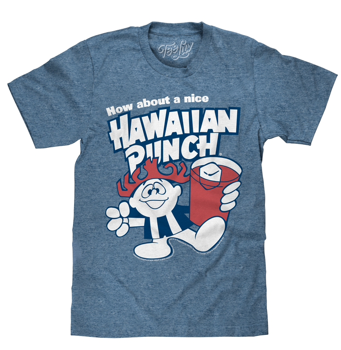 How About a Nice Hawaiian Punch Retro Punchy T-Shirt - Cabo Blue by Tee Luv