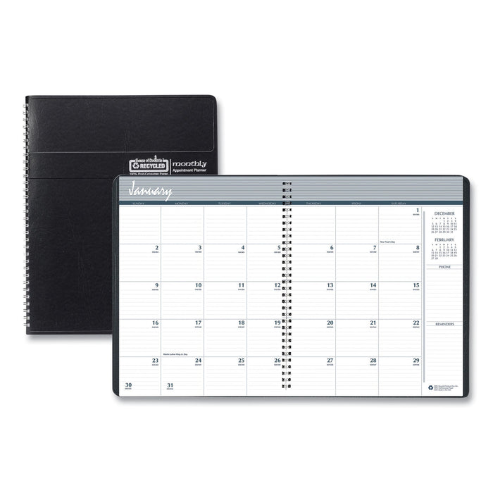 House of Doolittle 14-Month Recycled Ruled Monthly Planner, 8.75 x 6.78, Black Cover, 14-Month (Dec to Jan): 2022 to 2024