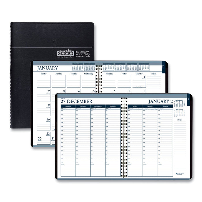 House of Doolittle Recycled Wirebound Weekly/Monthly Planner, 11 x 8.5, Black Cover, 12-Month (Jan to Dec): 2023
