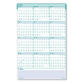 House of Doolittle Express Track Recycled Reversible/Erasable Yearly Wall Calendar, 24 x 37, White/Teal Sheets, 12-Month (Jan to Dec): 2023