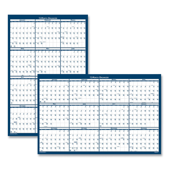 House of Doolittle Recycled Yearly Reversible Wall Calendar Non-Laminated, 24 x 37, White/Blue Sheets, 12-Month (Jan to Dec): 2023