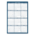 House of Doolittle Recycled Poster Style Reversible/Erasable Yearly Wall Calendar, 24 x 37, White/Blue/Gray Sheets, 12-Month (Jan to Dec): 2023