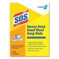 S.O.S. Steel Wool Soap Pads, 2.5 x 2.5, Steel, 15 Pads/Box, 12 Boxes/Carton