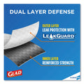 Glad ForceFlex Tall Kitchen Drawstring Trash Bags, 13 gal, 0.72 mil, 23.75" x 24.88", Gray, 100/Box