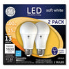 GE 100W LED Bulbs, 15 W, A19, Soft White, 2/Pack