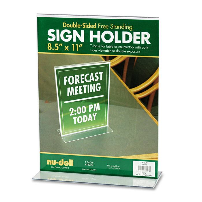 NuDell Acrylic Sign Holder, 8.5 x 11, Clear