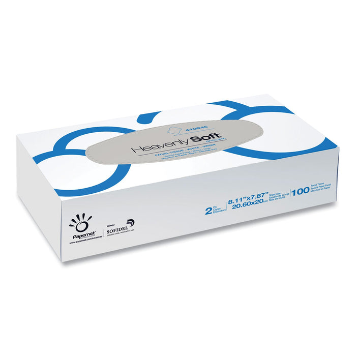 Papernet Heavenly Soft Facial Tissue, 2-Ply, White, 100/Flat Box, 30 Boxes/Caton