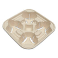 World Centric Fiber Cup Carriers, 8 oz to 22 oz Cups, Four Cups, Natural, 600/Carton