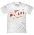 Miller High Life Beer T-Shirt - White by Tee Luv