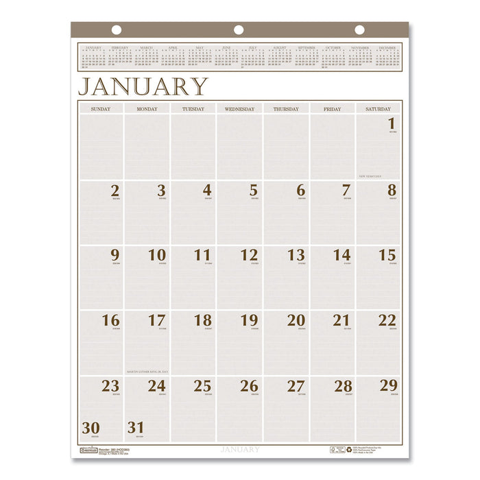House of Doolittle Large Print Recycled Monthly Wall Calendar, 20 x 26, Beige Sheets, 12-Month (Jan to Dec): 2023