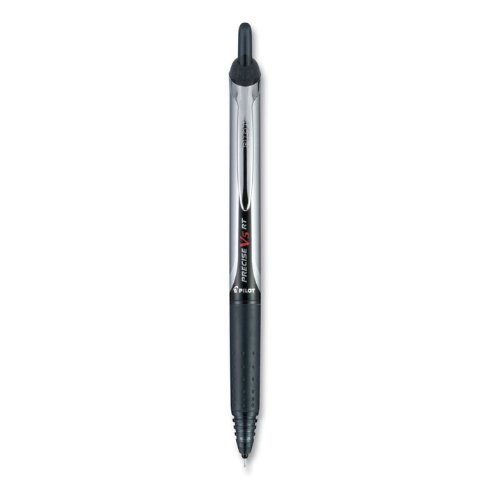 Pilot Precise V5RT Roller Ball Pen, Retractable, Extra-Fine 0.5 mm, Black Ink, Black Barrel, 30/Pack