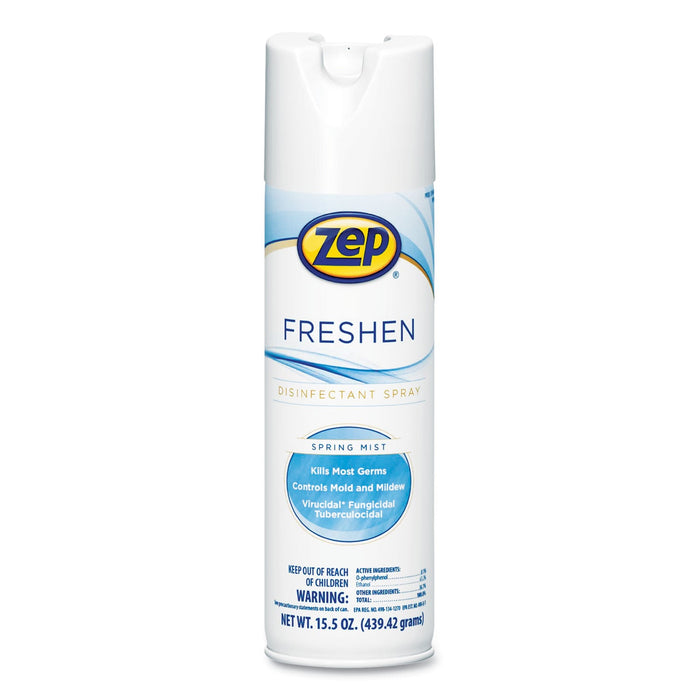 Zep Freshen Disinfectant Spray, Spring Mist, 15.5 oz Aerosol Spray