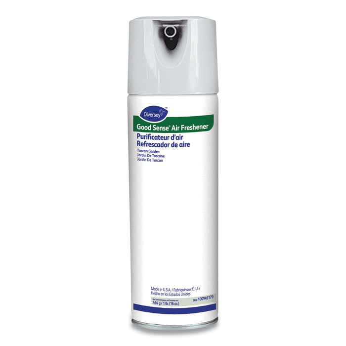 Diversey Good Sense Air Freshener, Tuscan Garden, 16 oz Aerosol Spray, 6/Carton