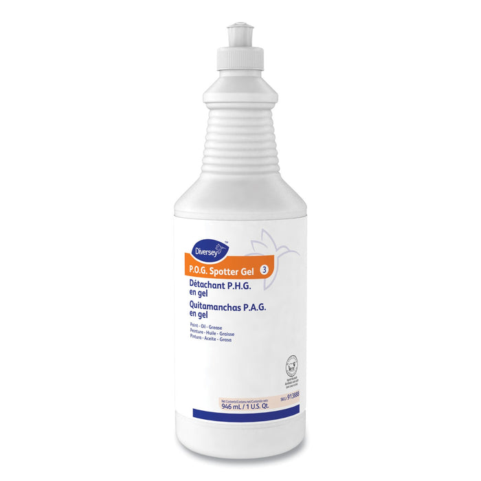 Diversey Paint, Oil and Grease Spotter Gel, Fruity Scent, 32 oz Squeeze Bottle, 6/Carton